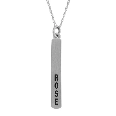 Fine Jewelry Personalized 14k White Gold Bar Name Pendant Necklace
