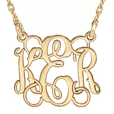 Fine Jewelry Personalized 15mm Script Monogram Necklace In Pink
