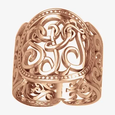 Fine Jewelry Personalized 18mm Script Monogram Ring In Pink