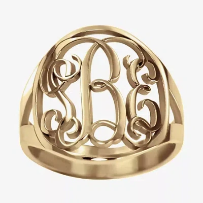 Fine Jewelry Personalized 18mm Vine Monogram Ring In Pink
