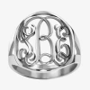 Fine Jewelry Personalized 18mm Vine Monogram Ring In White