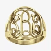 Fine Jewelry Personalized 18mm Vine Monogram Ring In Yellow