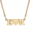 Fine Jewelry Personalized 2 Single Initial Heart Pendant Necklace In Pink