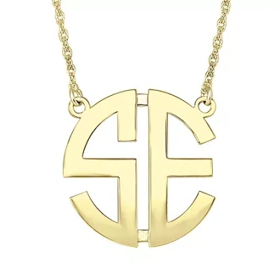 Fine Jewelry Personalized 25mm Block Monogram Necklace In Yellow