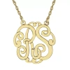 Fine Jewelry Personalized 25mm Monogram Initials Pendant Necklace In Yellow