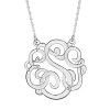 Fine Jewelry Personalized 30mm Diamond-accent Monogram Initial Pendant Necklace In White