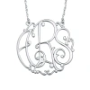 Fine Jewelry Personalized 30mm Ivy Monogram Initials Pendant Necklace In White