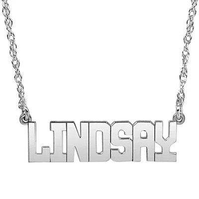Fine Jewelry Personalized All Caps Name Necklace In White