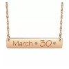 Fine Jewelry Personalized Birthstone Date Bar Necklace In Pink
