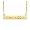 Fine Jewelry Personalized Birthstone Date Bar Necklace In Yellow