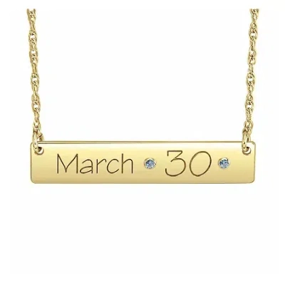 Fine Jewelry Personalized Birthstone Date Bar Necklace In Yellow