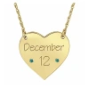 Fine Jewelry Personalized Birthstone Date Heart Necklace In Yellow