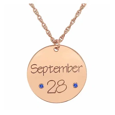 Fine Jewelry Personalized Birthstone Date Pendant Necklace In Pink