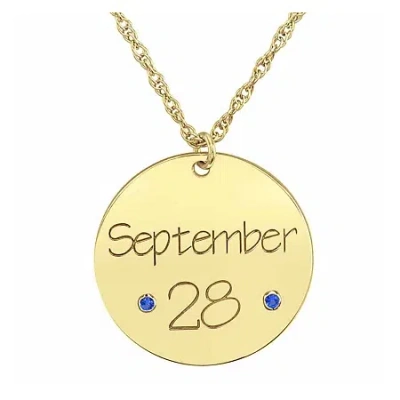 Fine Jewelry Personalized Birthstone Date Pendant Necklace In Yellow