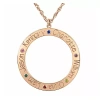 Fine Jewelry Personalized Birthstone Family Name Circle Pendant Necklace In Pink
