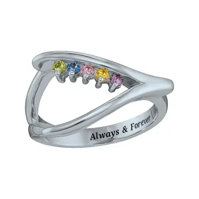 Fine Jewelry Personalized Birthstone Wishbone Ring In White