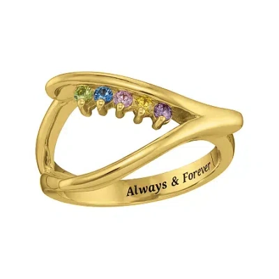 Fine Jewelry Personalized Birthstone Wishbone Ring In Yellow
