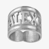 Fine Jewelry Personalized Block Name Ring In White