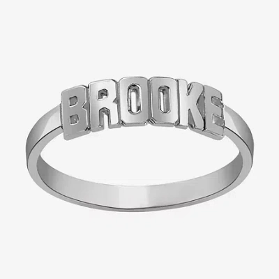 Fine Jewelry Personalized Block Name Ring In White