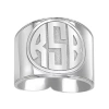 Fine Jewelry Personalized Circle Block Monogram Ring In White