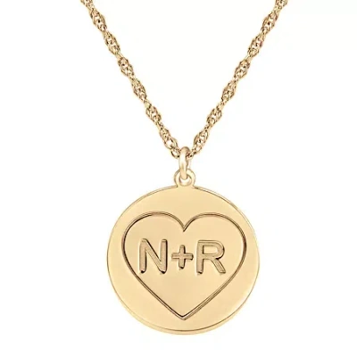 Fine Jewelry Personalized Couples Engraved Initial Pendant Necklace In Pink