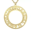 Fine Jewelry Personalized Couples Name And Date 28mm Circle Pendant Necklace In Yellow