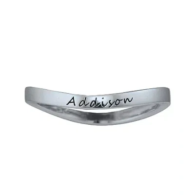 Fine Jewelry Personalized Curved Stackable Ring In White