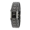 Fine Jewelry Personalized Dial Womens Diamond-accent Square Black Bracelet Watch In Gray