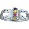 Fine Jewelry Personalized Engraved Simulated Birthstone Split Shank Ring In White