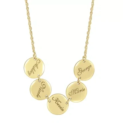 Fine Jewelry Personalized Family Name Disc Pendant Necklace In Yellow