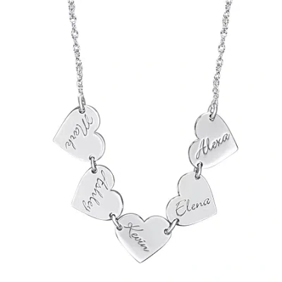 Fine Jewelry Personalized Family Name Heart Pendant Necklace In White