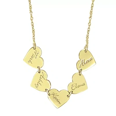 Fine Jewelry Personalized Family Name Heart Pendant Necklace In Yellow