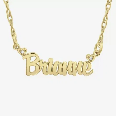 Fine Jewelry Personalized Genuine Diamond Accent Name Necklace In Yellow