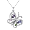 Fine Jewelry Personalized Girls Birthstone Butterfly Pendant Necklace In Metallic