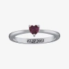 Fine Jewelry Personalized Girls Heart Birthstone Ring In Metallic