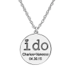 Fine Jewelry Personalized "i Do" Couples Pendant Necklace In White