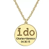Fine Jewelry Personalized "i Do" Couples Pendant Necklace In Yellow