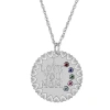 Fine Jewelry Personalized "i Love You Mom" Birthstone Cz Pendant Necklace In White