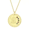 Fine Jewelry Personalized "i Love You Mom" Birthstone Cz Pendant Necklace In Yellow