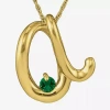 Fine Jewelry Personalized Initial Birthstone Pendant Necklace In Yellow