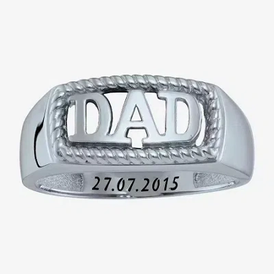 Fine Jewelry Personalized Men's "dad" Ring In Silver