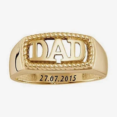 Fine Jewelry Personalized Men's "dad" Ring In Gold