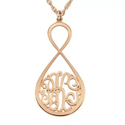Fine Jewelry Personalized Monogram Infinity Pendant Necklace In Pink