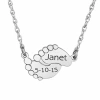 Fine Jewelry Personalized Name & Date Baby Feet Pendant Necklace In White