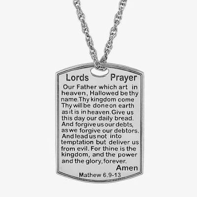 Fine Jewelry Personalized Name And Lord's Prayer Dog Tag Pendant Necklace In White