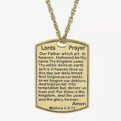 Fine Jewelry Personalized Name And Lord's Prayer Dog Tag Pendant Necklace In Yellow