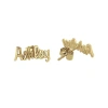 Fine Jewelry Personalized Name Script Earrings In Yellow