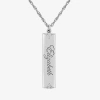 Fine Jewelry Personalized Name Womens Diamond Accent Natural White Diamond 10k White Gold Bar 18 Inch Name Neckla In White