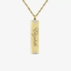 Fine Jewelry Personalized Name Womens Diamond Accent Natural White Diamond 10k White Gold Bar 18 Inch Name Neckla In Yellow