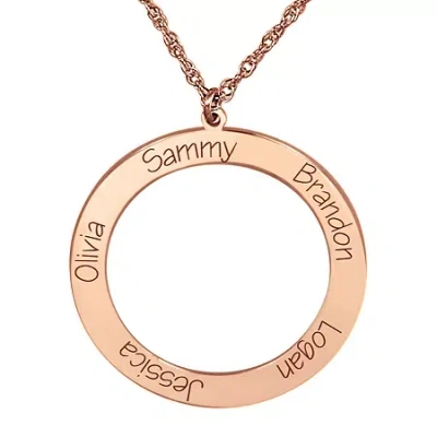Fine Jewelry Personalized Open Circle Names Pendant Necklace In Pink